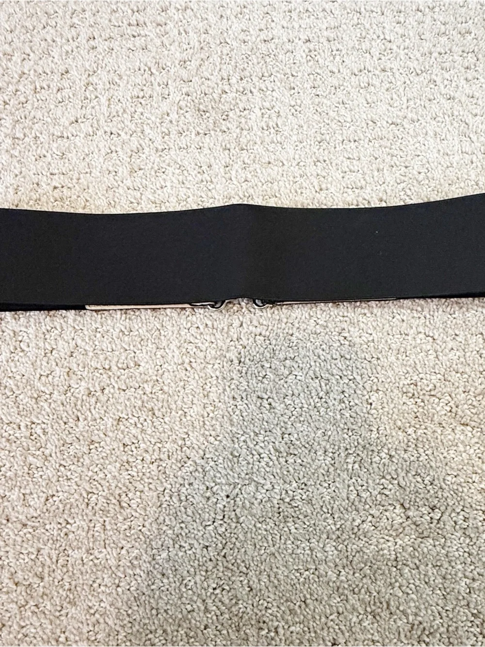 Zebra Print Calf Hair Leather Wide Stretch Statement Belt Size L Silver Buckle